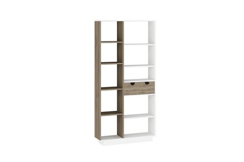 ARNETTİ LUMA 10 BÖLMELİ 2 DOLAPLI MODERN KİTAPLIK BEYAZ CEVİZ - LUMA