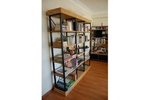 CROSS LOFT MASİF KİTAPLIK, CEVİZ