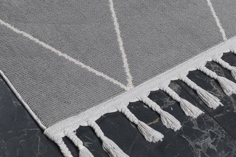 EKO HALI URBAN URB 02 GRİ ETNİK HAV TOZ VERMEZ YUMUŞAK KESME YOLLUK HALI 100X500