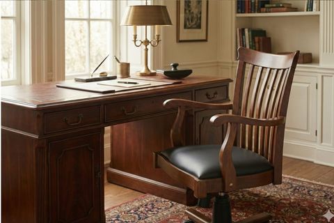 VENETTO SUNİ DERİ OFİS SANDALYESİ, CEVİZ