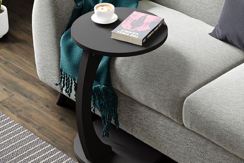 CLEO TEKERLEKLİ C SEHPA TEKERLEKLİ YAN SEHPA, SİYAH