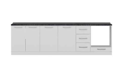 MİNAR 280 CM MUTFAK DOLABI BEYAZ 280-B6-ALT MODÜL