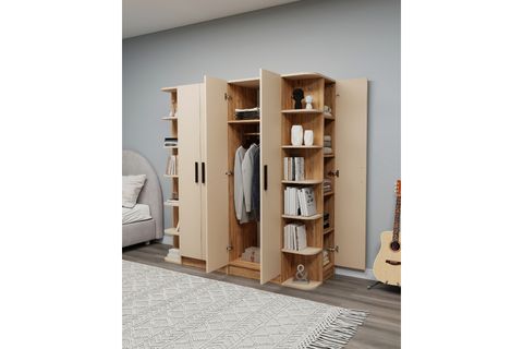 LİNDA LUSES GARDIROP, ATLANTİK ÇAM, 6 KAPAKLI