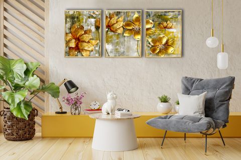 GOLDEN LEAF  50X70 FRANK RAY ÇERÇEVELİ YABLO SET