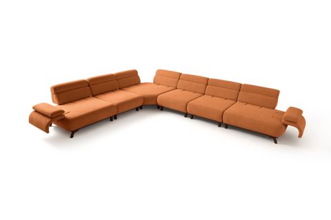 ALASKA YATAKLI MODÜLER KÖŞE KOLTUK TAKIMI CEVİZ KASALI XL, KİREMİT