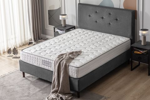 GREY YAYLI TEK KİŞİLİK YATAK, 90X190