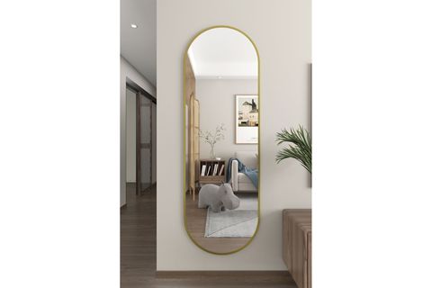 MARSAH HOME ÇİFT TARAF OVAL METAL ÇERÇEVELİ AYNA, GOLD