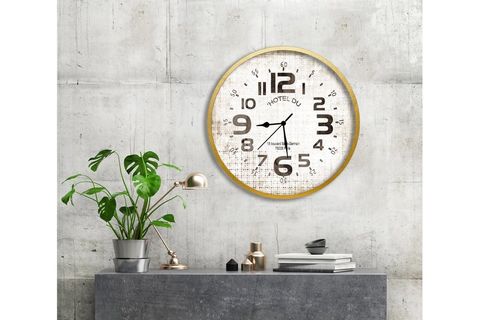 GOLD METAL ÇERÇEVELİ FRAMED WALL SAAT 38 CM