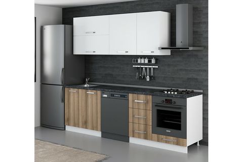 MİNAR 255 CM MUTFAK DOLABI BEYAZ DORE 255 D14