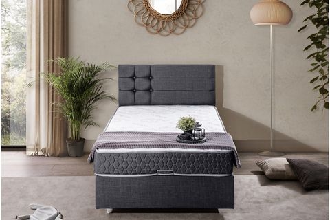 VİYANA BAZA BAŞLIK LETTO YATAK SETİ, ANTRASİT, 120X200