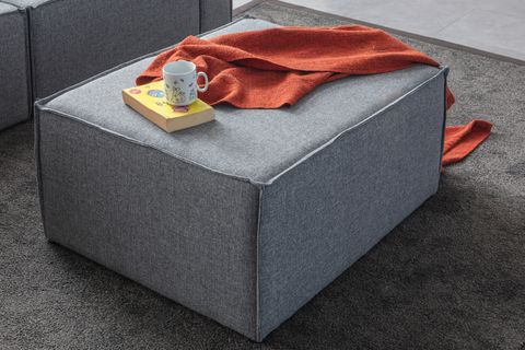 SOFT SIRT MİNDERLİ KİTAPLIKLI MODÜLER KÖŞE KOLTUK TAKIMI, KETEN, GRİ