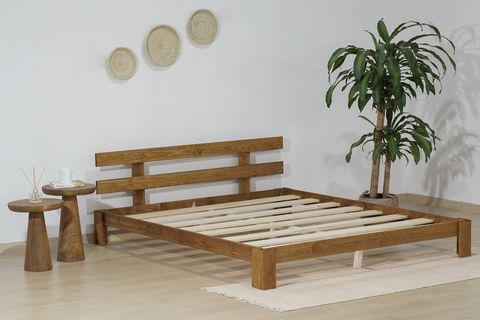 MSM EKO BERLİN DOĞAL AHŞAP KARYOLA, CEVİZ, 140X200