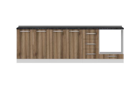 MİNAR 260 CM MUTFAK DOLABI BEYAZ DORE 260-D3-ALT MODÜL
