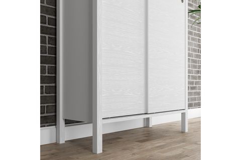 VENEZİA PREMİUM AYAKKABILIK WOOD BEYAZ, 2 SÜRGÜLÜ KAPAKLI