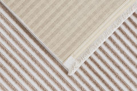 STRIPE MAKİNE HALISI, LATTE, 2, 80X300