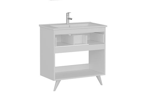 NİKA BANYO DOLABI ALT 85CM AY2K1Ç ETJ BEYAZ ANTRASİT