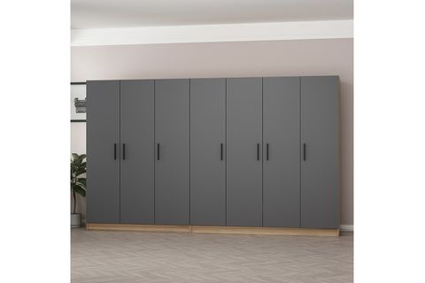 MİNAR KALE GARDIROP 12,  7 KAPAKLI,  ANTRASİT