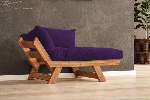 WOODESK ADALAR MASİF AHŞAP BERJER, TİK-MOR RENK, CPT8157-140