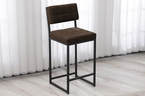 RİVA BAR MUTFAK SANDALYESİ, SİYAH AYAKLI, KAHVE