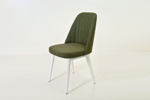 EZİNE YUVARLAK MASA VE AMANOS SANDALYE TAKIMI, YEŞİL BEYAZ, 90X90