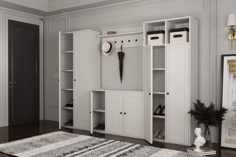 LEONARDO PORTMANTO VESTİYER 297, DOLAPLI, BEYAZ, 230 CM VST1018