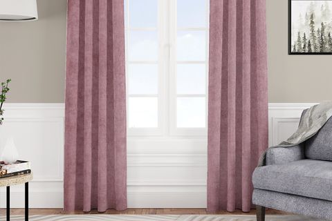 KADİFE DOKULU FON PERDE, PİLESİZ TEK KANAT GÜL KURUSU, 100X260