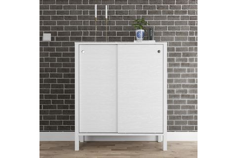 VENEZİA PREMİUM AYAKKABILIK WOOD BEYAZ, 2 SÜRGÜLÜ KAPAKLI