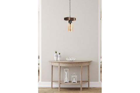 LUMEXX JASMİN TEKLİ AHŞAP CEVİZ SİLİNDİR BAL CAMLI
