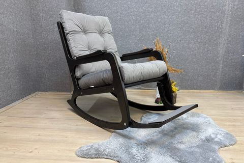 KONTES SALLANAN SANDALYE, KÜL GRİ, WENGE SİYAH