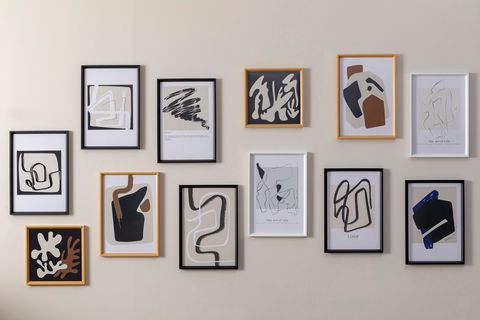 ABSTRACT MESH İKİLİ POSTER SETİ, ÇERÇEVELİ, 33X48