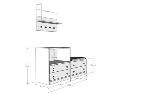 BERA PORTMANTO, ÇEKMECELİ PUFLU, NRG-PRT-1003