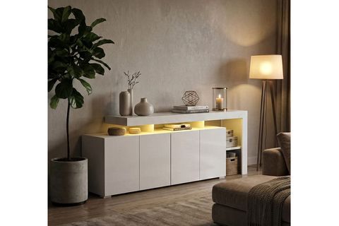 LUMA LEDLİ KONSOL TV ÜNİTESİ, 192 CM, BEYAZ DESEN