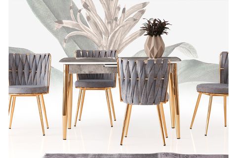 MİNTHOME NOMA DÖRT KİŞİLİK GOLD MUTFAK MASASI RAMBLA