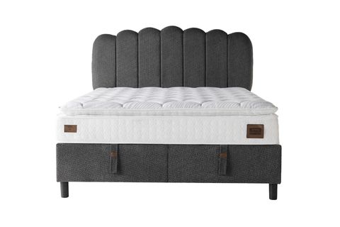 PİRAMİT BAZA BAŞLIK VE YATAK SETİ, KREM, 150X200