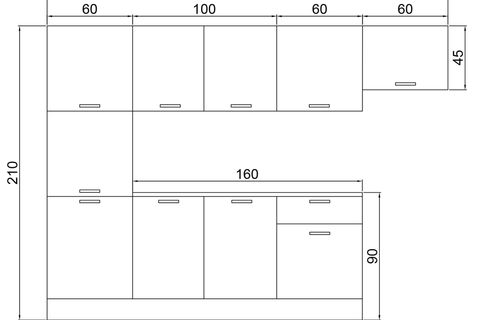 GÖCEK MELAMİN HAZIR MUTFAK DOLABI, BEYAZ, 280 CM