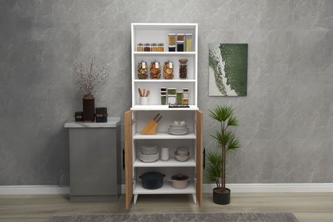 ORAS KLASİK KİTAPLIK, ATLANTİK ÇAM BEYAZ, 6 RAFLI