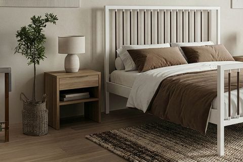 BREEZE METAL KARYOLA, BEYAZ, KAHVERENGİ 160X200