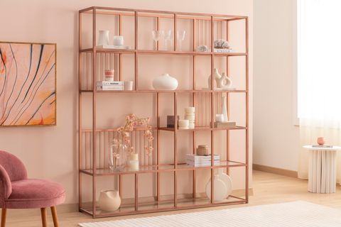 LOLA ROSE METAL KİTAPLIK, KIRMIZI, 160 CM
