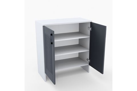 RETRO MDF MEMBRAN KAPAKLI ÇOK AMAÇLI DOLAP, ANTRASİT BEYAZ