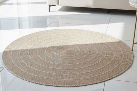 EVO YUVARLAK MODEL HALI, NATURAL KREM, 120 CM