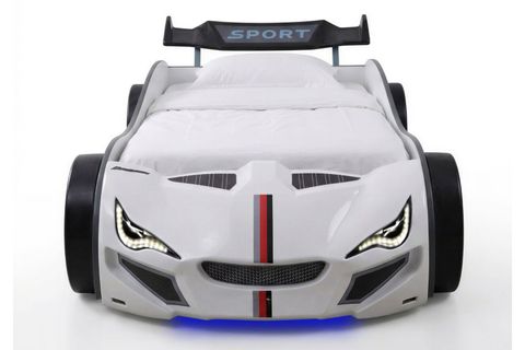 TURBO GT1 LEDLİ ARABALI YATAK, BEYAZ, 100X190