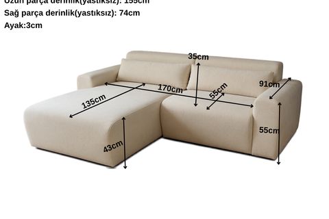 CAPY MİNİ KÖŞE KOLTUK, SAĞ, KREM
