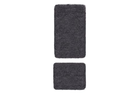 SEGURA PELUŞ KAYDIRMAZ TABAN İKİLİ BANYO PASPASI, ANTRASİT, 60X100-50X60