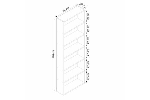 ADEL KİTAPLIK, BEYAZ, 5 RAFLI
