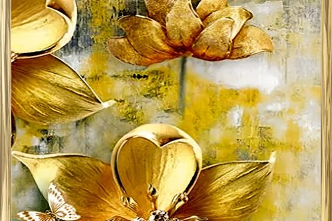 GOLDEN LEAF  50X70 FRANK RAY ÇERÇEVELİ YABLO SET
