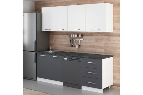 MİNAR 220 CM MUTFAK DOLABI BEYAZ ANTRASİT 220 A12