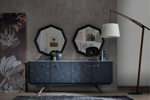 INİTİAL KONSOL, MERMER DESENLİ CEVİZ SİYAH MERMER