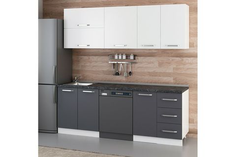 MİNAR 220 CM MUTFAK DOLABI BEYAZ ANTRASİT 220 A10