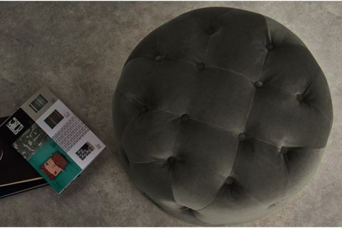 TUBİHOME KAPİTONELİ OVAL PUF, ANTRASİT