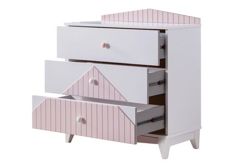 FETHİYE ŞİFONYER, PEMBE, 3 ÇEKMECELİ